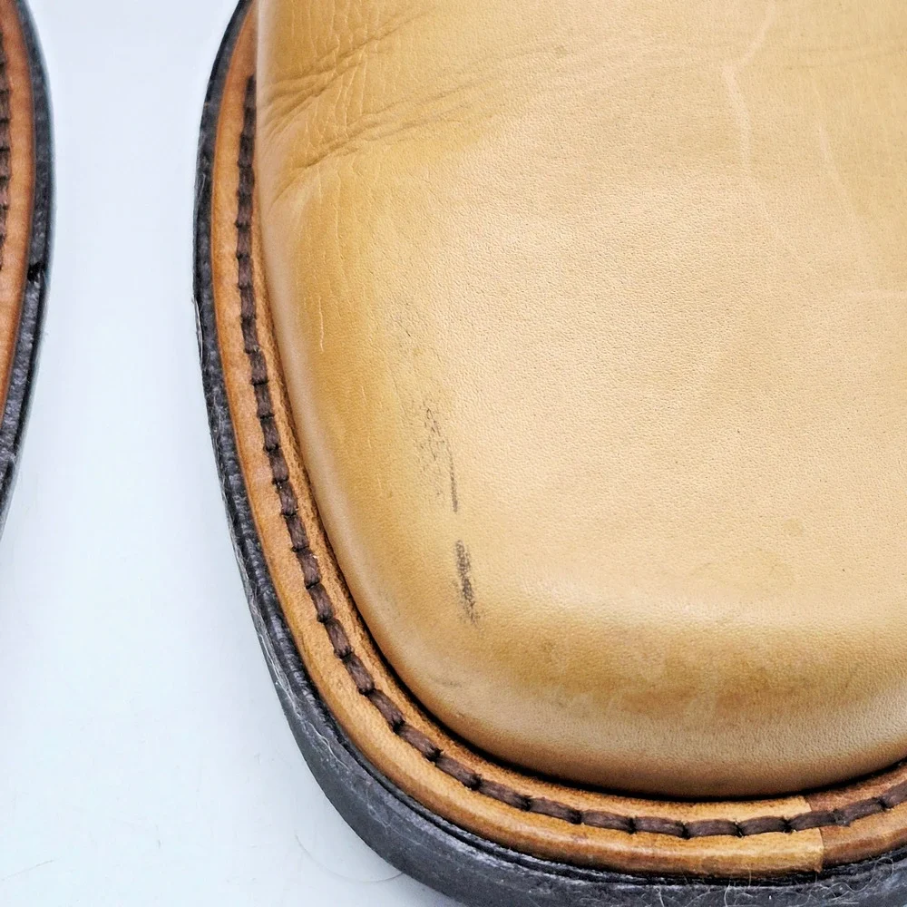 Bacco Bucci Mens Oxford Dress Shoes Size 8 Tan Leather Lace-Up Made in Italy